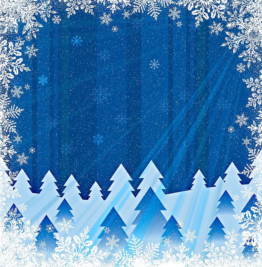Winter Background, Christmas, Snowflakes, Winter, Decoration, Snow, Holiday, Xmas, White, Celebration, December
