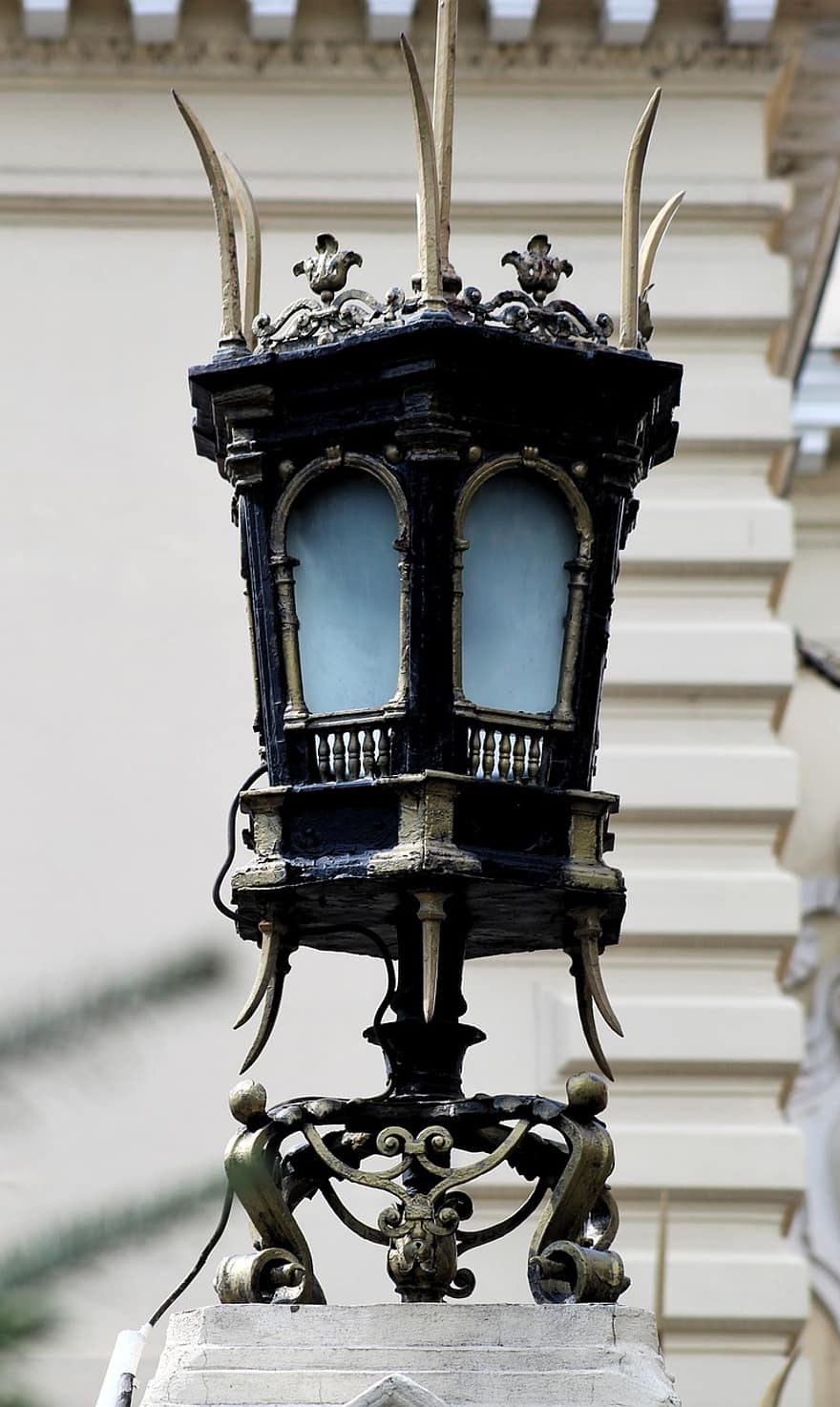 lampa uliczna, dekoracja, światła, słup latarni ulicznej