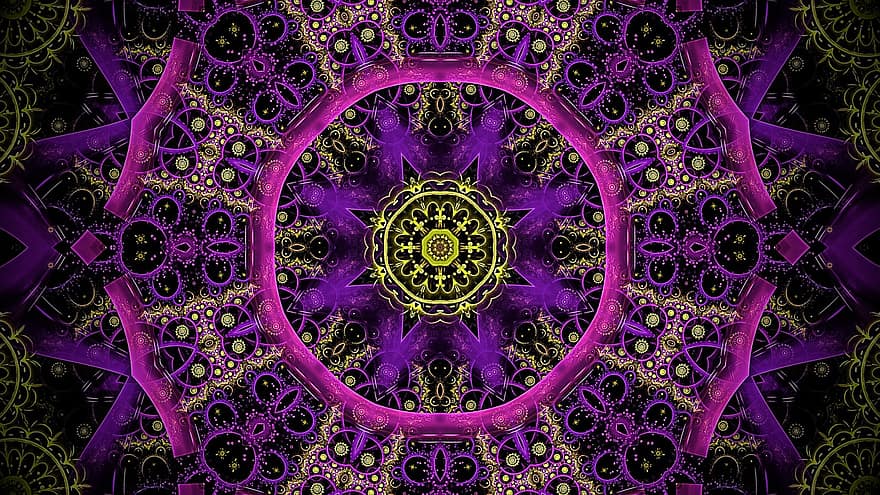 Rosette, Kaleidoscope, Floral Pattern, Mandala, Colorful Background, Colorful Wallpaper, Art, Wallpaper