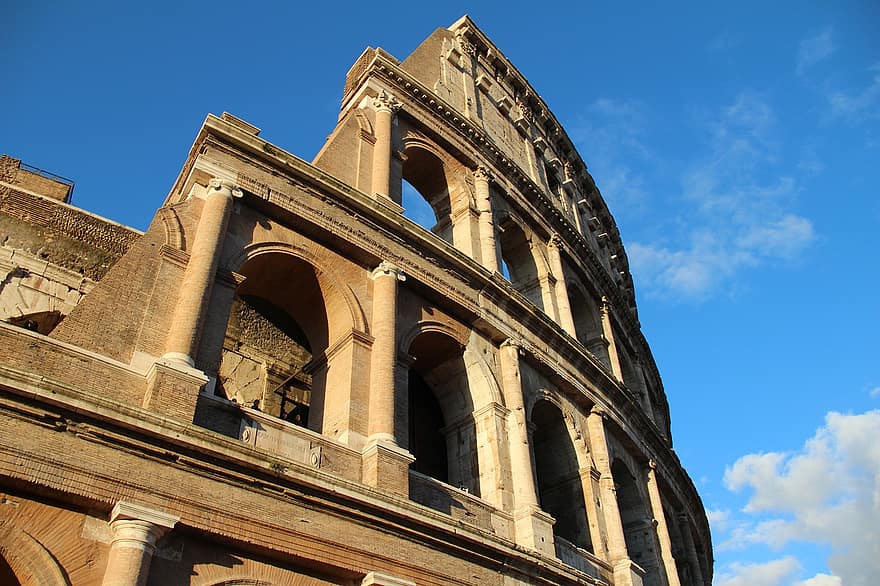 colosseo, punto di riferimento, Roma, Italia, anfiteatro, storico, facciata, architettura