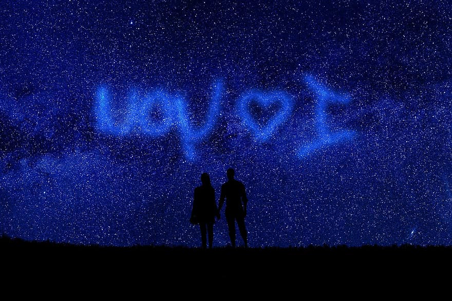 hjerte, kjærlighet, Valentinsdag, romanse, Klem, univers, rom, himmel, romantisk, lojalitet, mør