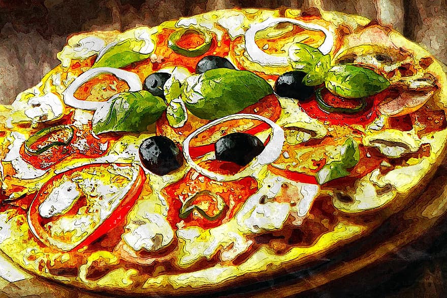 pizza, növényi, élelmiszer, ebéd, paradicsom, sajt, friss, vacsora, étkezés, finom, ízletes