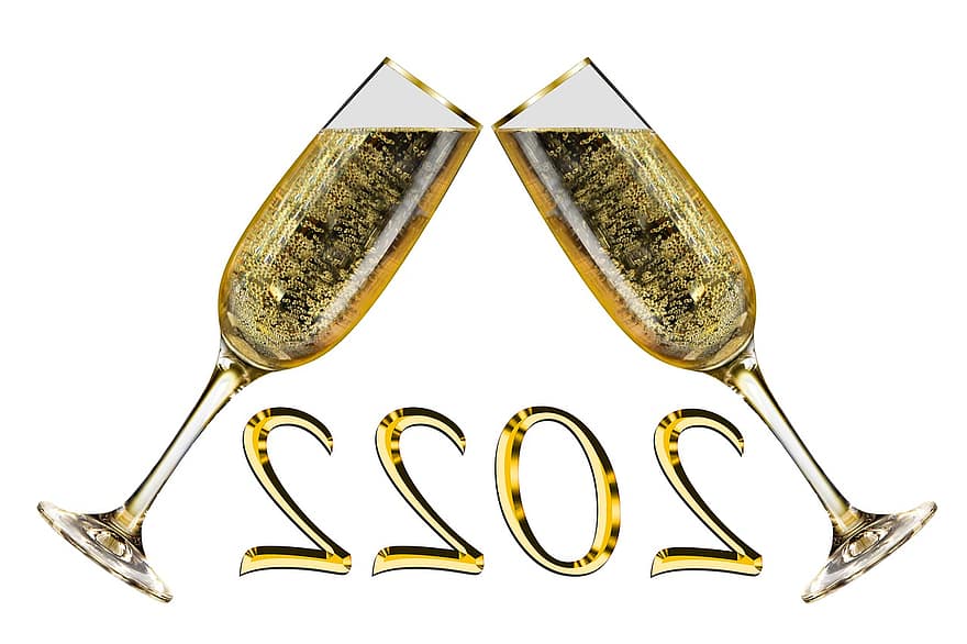 Sylvester, új év napja, pezsgőbor, 2022, Gratulálunk, kívánságait, pezsgő, ünneplés, bor, ital, alkohol
