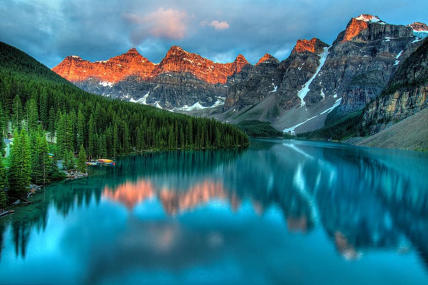 paysage, lac moraine, Canada, moderne