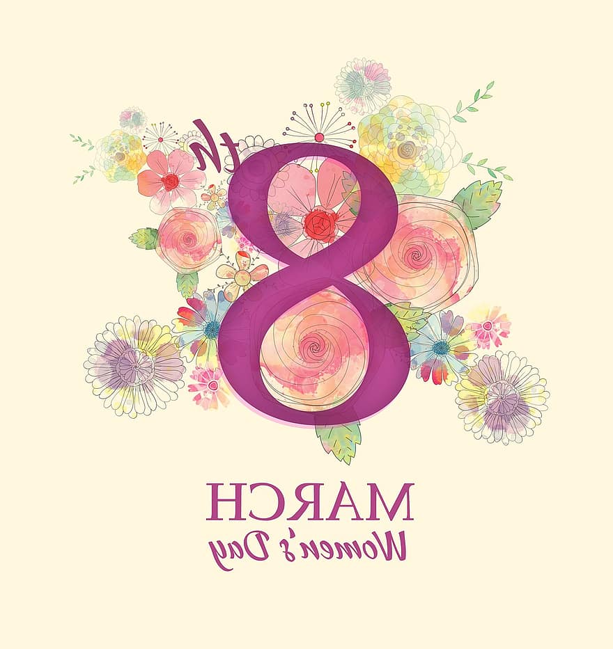 kvinnodag, internationella kvinnodagen, Mars, 8, önskar, kort, natur, Ett firande av kvinnodagen