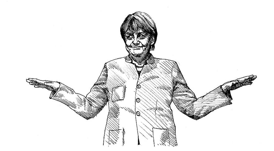merkel, CDU, convenție de partid, desen, Angela, politician, mama, cancelar, alegere, politică