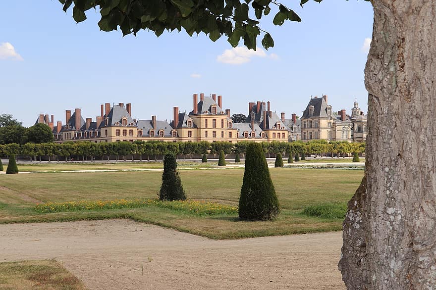 bygning, borg, monument, kongelig, hage, Fontainebleau, Frankrike, historie