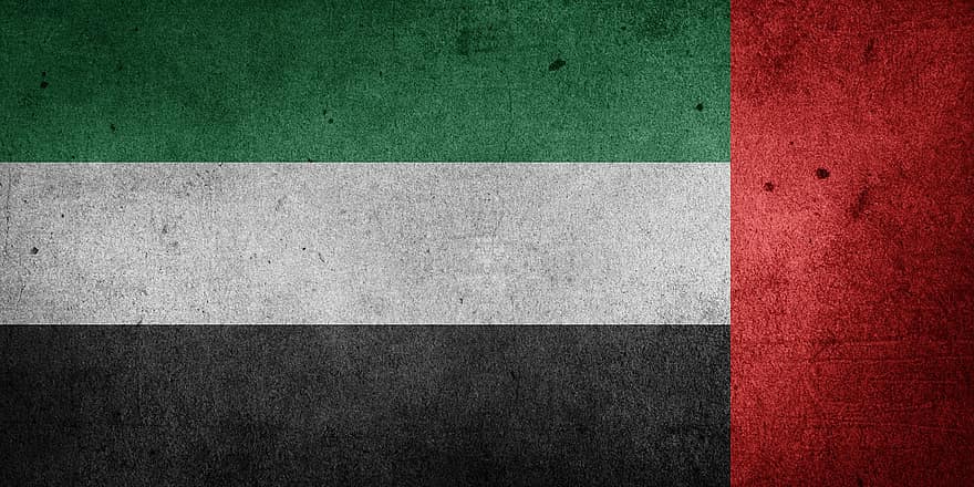 karogs, Apvienotie Arābu Emirāti, Uae, Āzija, Tuvie Austrumi, Nacionālais karogs