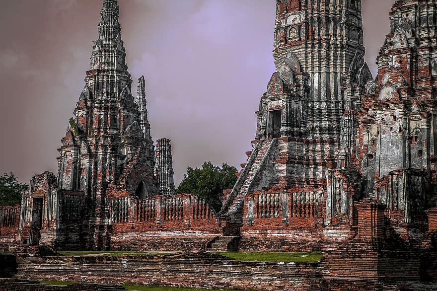 아우 타야, 태국, 유적, 건축물, 유명한 곳, 문화, 종교, 역사, 불교, 옥외, 늙은
