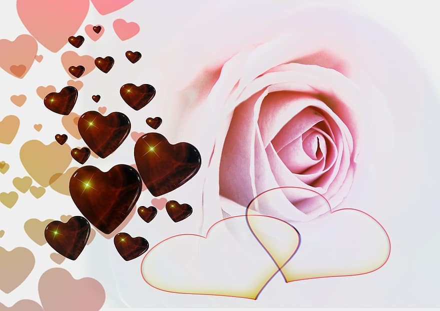 mawar, jantung, cinta, cinta hati, berbentuk hati, merah, simbol, percintaan, hari Valentine, pernikahan, hari Ibu