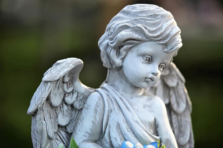 ангел, фигура, статуя, скулптура, Тъжен Ангел, крила, украса, декор, гроб