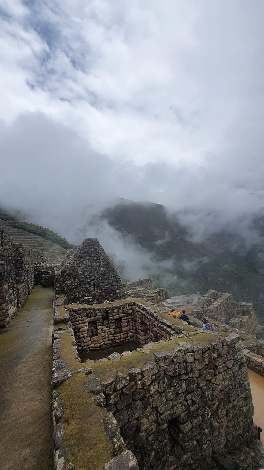 自然、霧、旅行、ペルー、クスコ、インカ、山、古い破滅、風景、古い、有名な場所