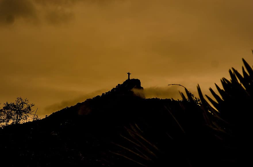 névoa, Brasil, por do sol, crepúsculo, tarde, natureza, montanha, silhueta, retroiluminado, panorama, nuvem