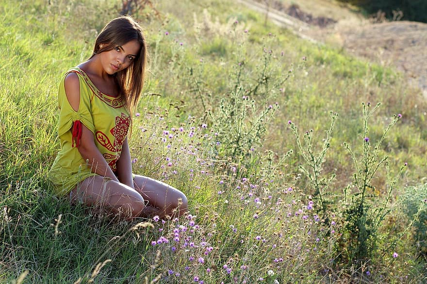 Girl, Grass, Nature, In The Evening, Bfe, Brown Eyes