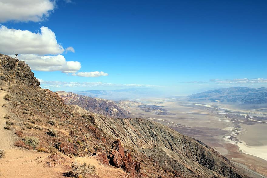 death Valley, resa, bergen, tapet, berg, landskap, sand, sommar, blå, sten, torr