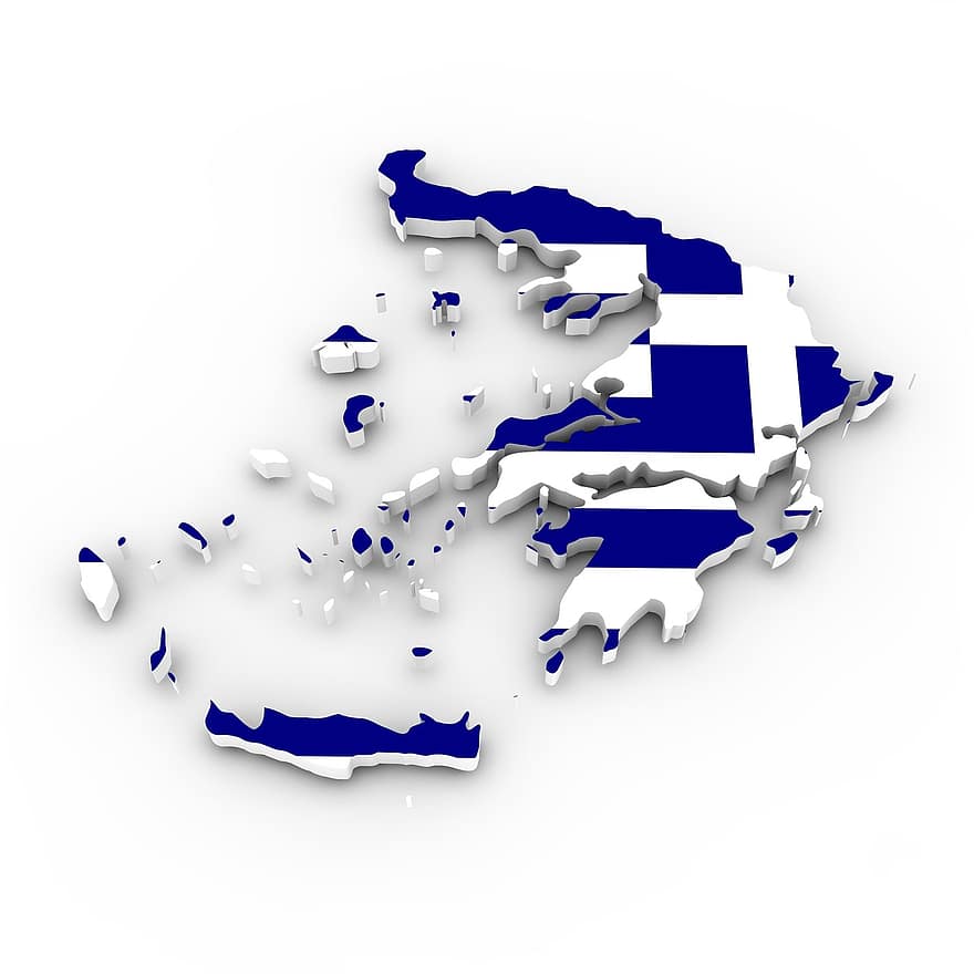 карта, Греция, флаг, границы, страна, Штаты Америки