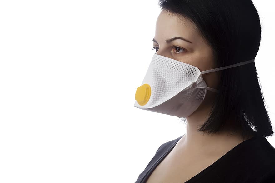 жінка, маска, N95, лікувальна маска, портрет, маска для обличчя, COVID, COVID-19, епідемія, захворювання, пандемія