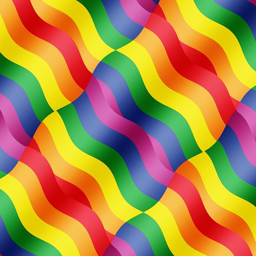 Rainbow, Colors, Wave, Curve, Diagonal, Design, Pattern, Line, Shape, Light, Bright