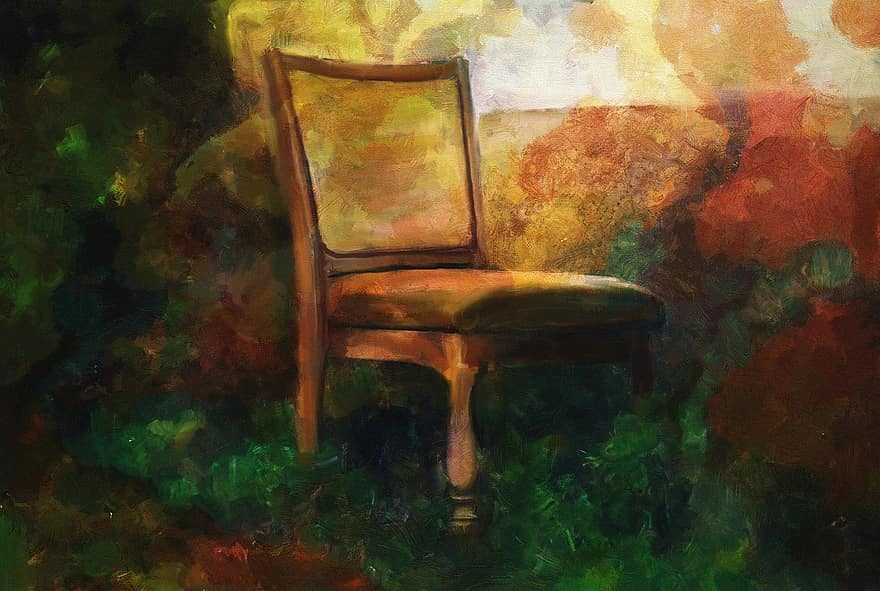 nature morte, chaise, siège, La peinture, artistique, ouvrages d'art, fond d'écran, numérique, coloré, inspiration, attrayant