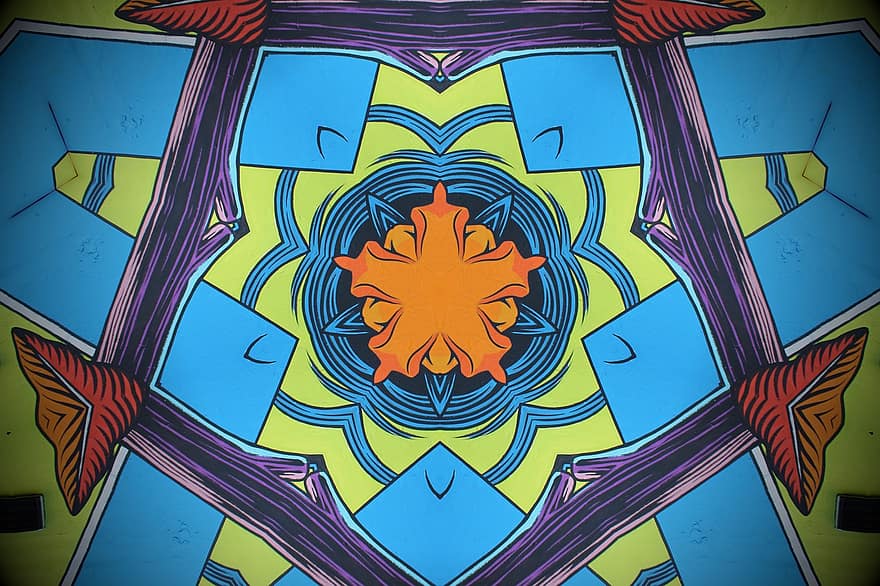 Rosette, Mandala, Kaleidoskop, bunter Hintergrund, bunte Tapete, Ornament, Tapete, Dekor, dekorativ, symmetrisch, Textur