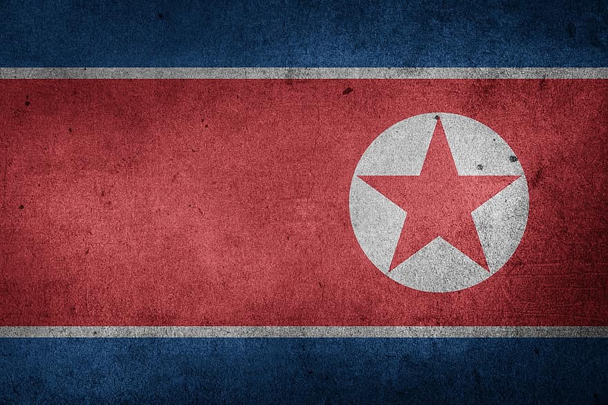 Nordkorea, korea, Juche, Asien, flagga, National flagga, grunge, pyongyang