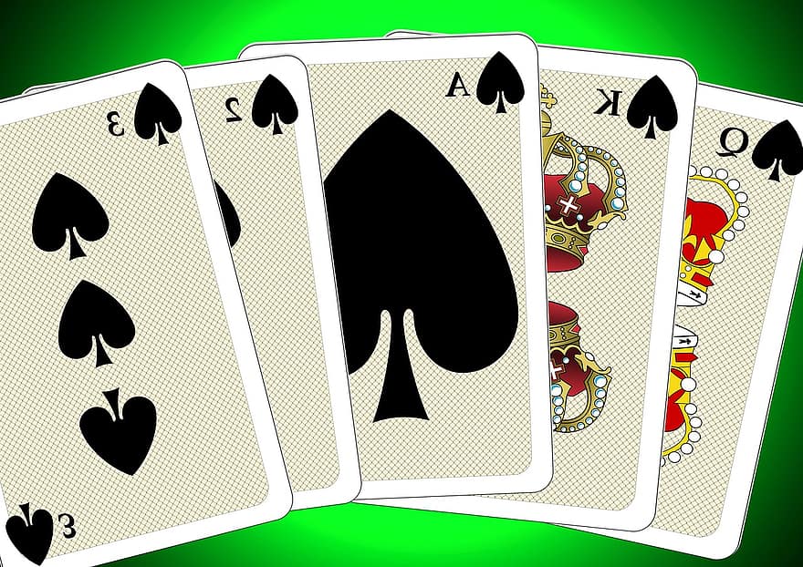 juego de cartas, jugando a las cartas, skat, as, Rey, dama, reina, Trumpf, corona, tarjetas, póker