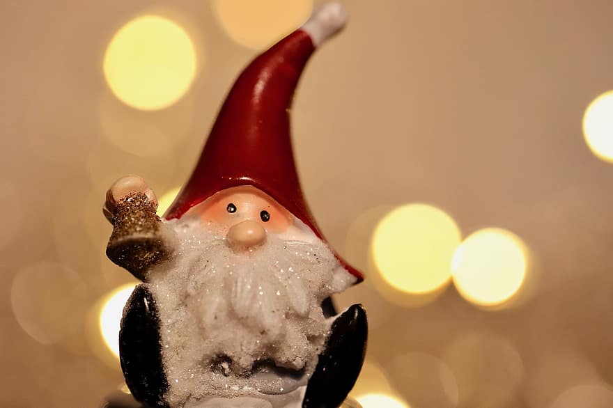 산타 클로스, 작은 입상, 보케, 크리스마스, 성 니콜라스, 장식
