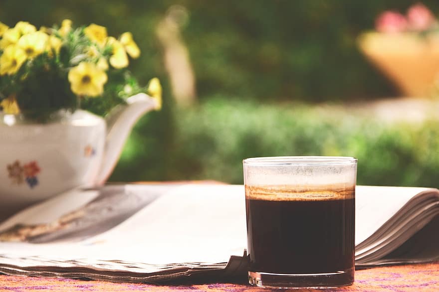 кофе, кафе, перерыв, расслабиться, сад