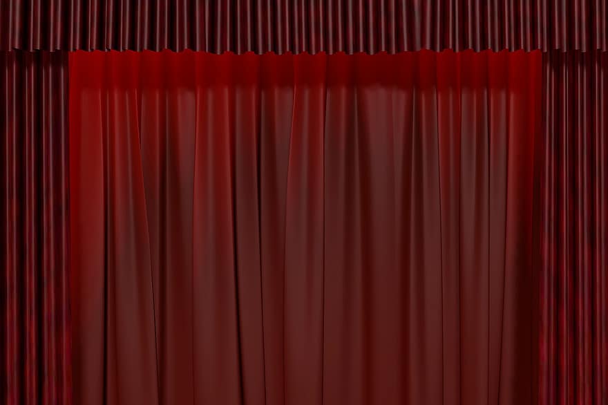 Curtain, Theater, Cinema, Stage, Stripes, Light, Stage Design, Fabric, Fold, Texture, Decoration