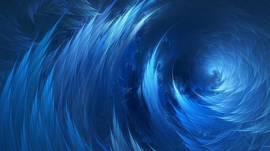 Spiral-, Welle, locken, digitale Kunst, Wasser, Kunstwerk, Fantasie, Blau, blaues Wasser, blaue Kunst, blaue Fantasie