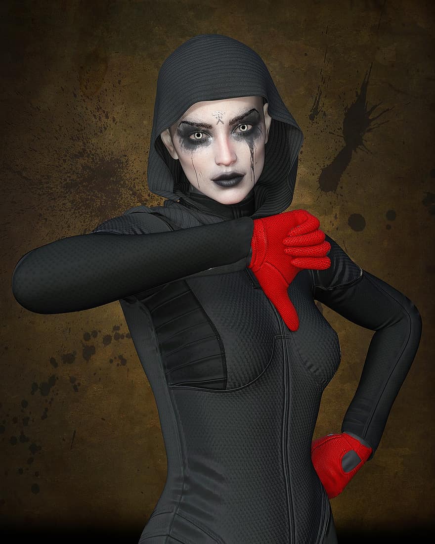 Woman, Cosplay, Gesture, Clothing, Body Paint, Make Up, Character, Witch, Magic, Mysterious, Female