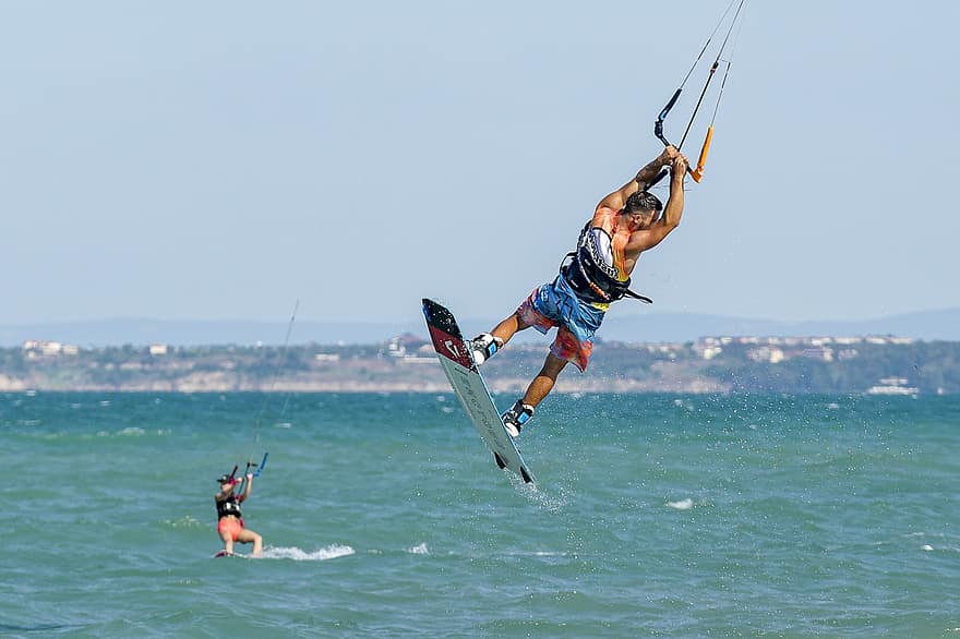 man, styrelse, hav, kite surfing, vattensporter, drake, kite boarding, vatten, surfa, kite surfer, vind