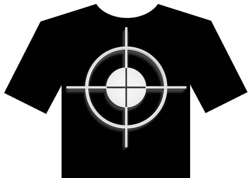 trådkorset, t-shirt, visir, fokuspunkt, centrum, midten, Information, problem, koncentration, observationer, fokus