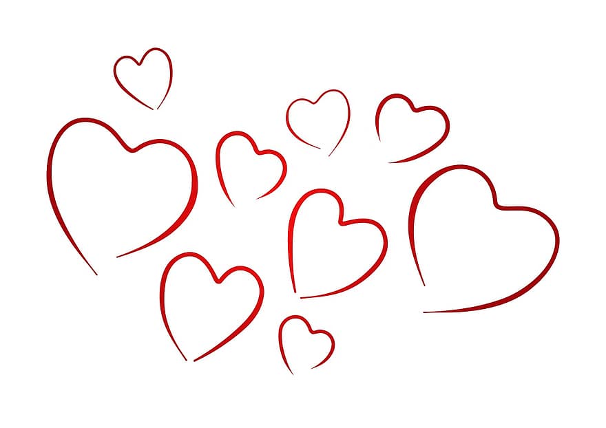 Herz, Liebe, Valentinstag, zusammen, Grußkarte, Romantik, viele