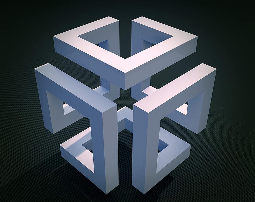 Cube, Geometry, Construction, Model, Geometric, Three Dimensional, Space, Mathematical, Volume, Structure, At Right Angles