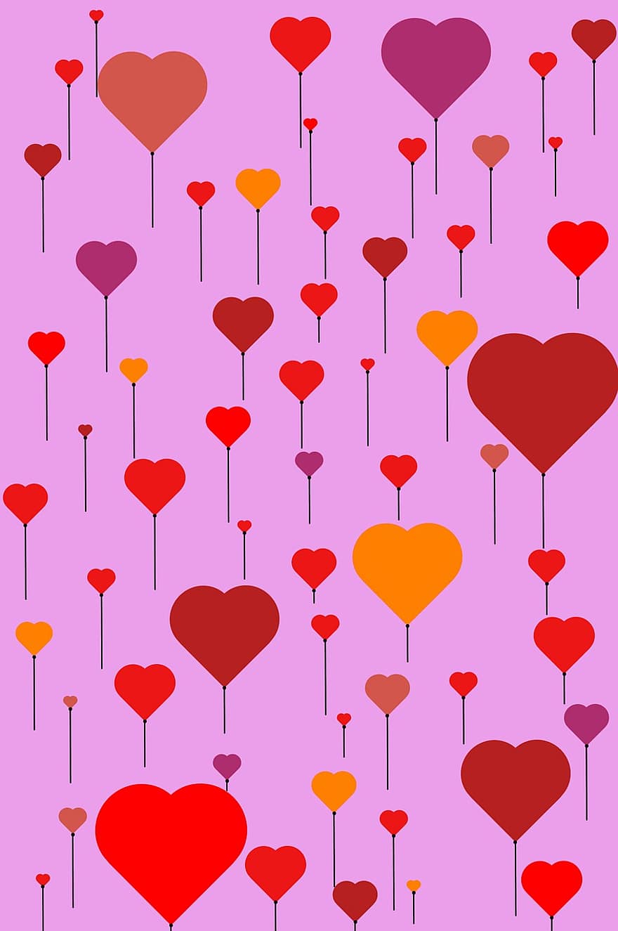 Valentine's Day, Greeting Card, Hearts, Template, Background, Ornament, love, heart shape, romance, pattern, backgrounds