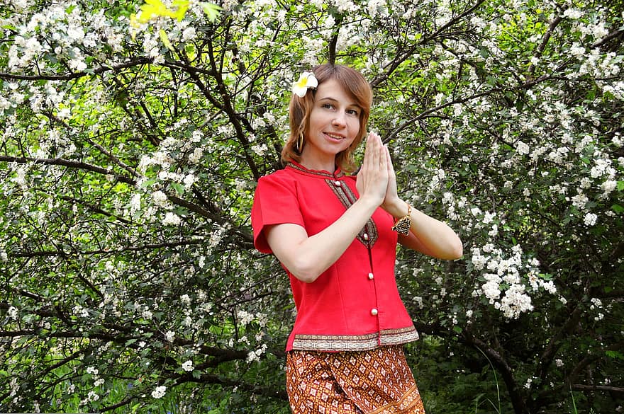 tailândia, traje popular, mulher, roupas tailandesas