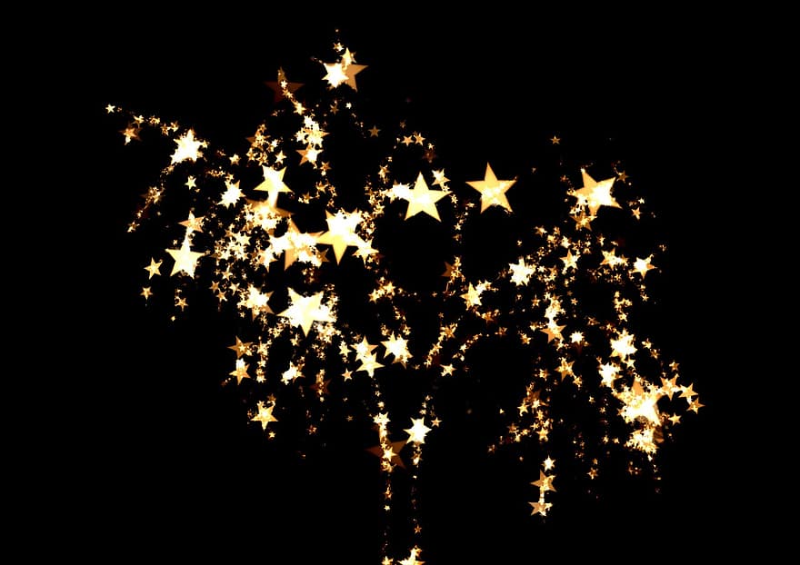 fogos de artifício, Véspera de Ano Novo, Estrela, céu, gráfico, noite, fundo, textura, estrutura, padronizar, céu estrelado