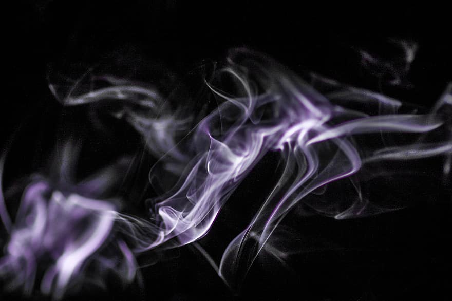 煙、黒い煙、シルエット、暗い背景、抽象、青い煙、波、ダーク、エーテルの、きらきら、火炎