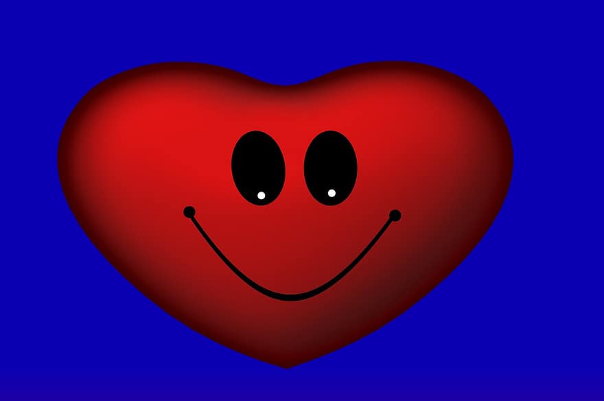 jantung, cinta, tersenyum, smilie, hari Valentine, kartu ucapan, abstrak, keberuntungan