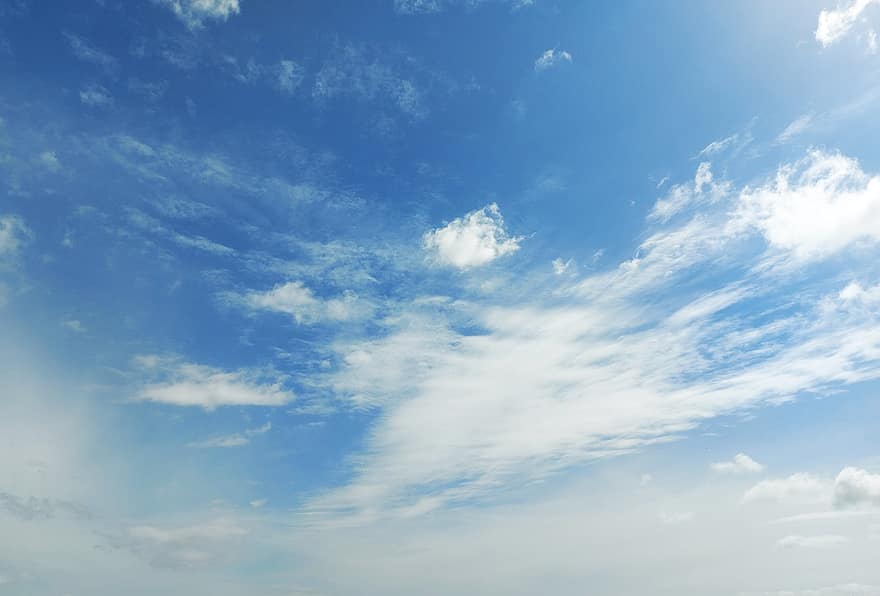 nebe, mraky, atmosféra, zataženo, scéna s oblaky, modrá obloha, denní světlo