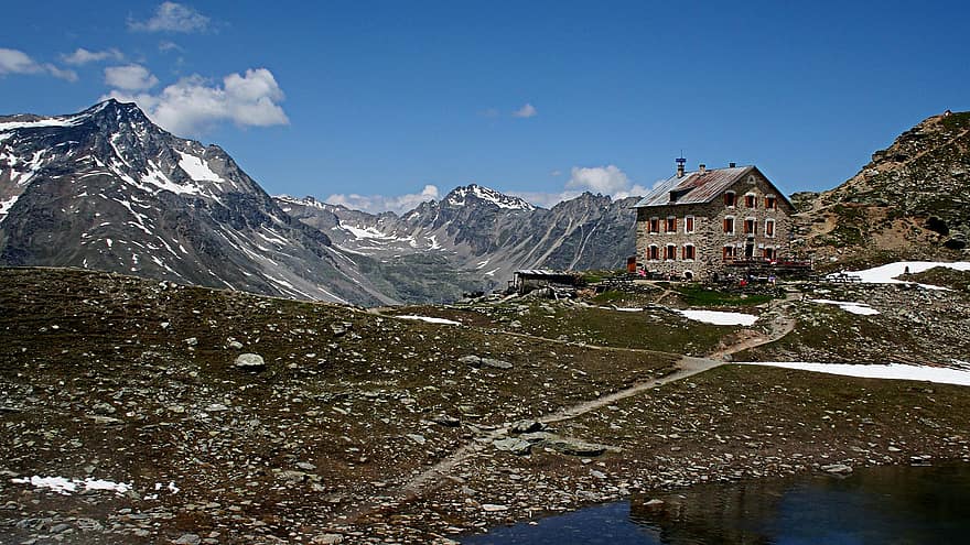 kalnai, aukšti kalnai, kalnų namelis, Alpės, namelis, Pietų Tirolis, solda, turizmą, atostogos, žygis, kalnas