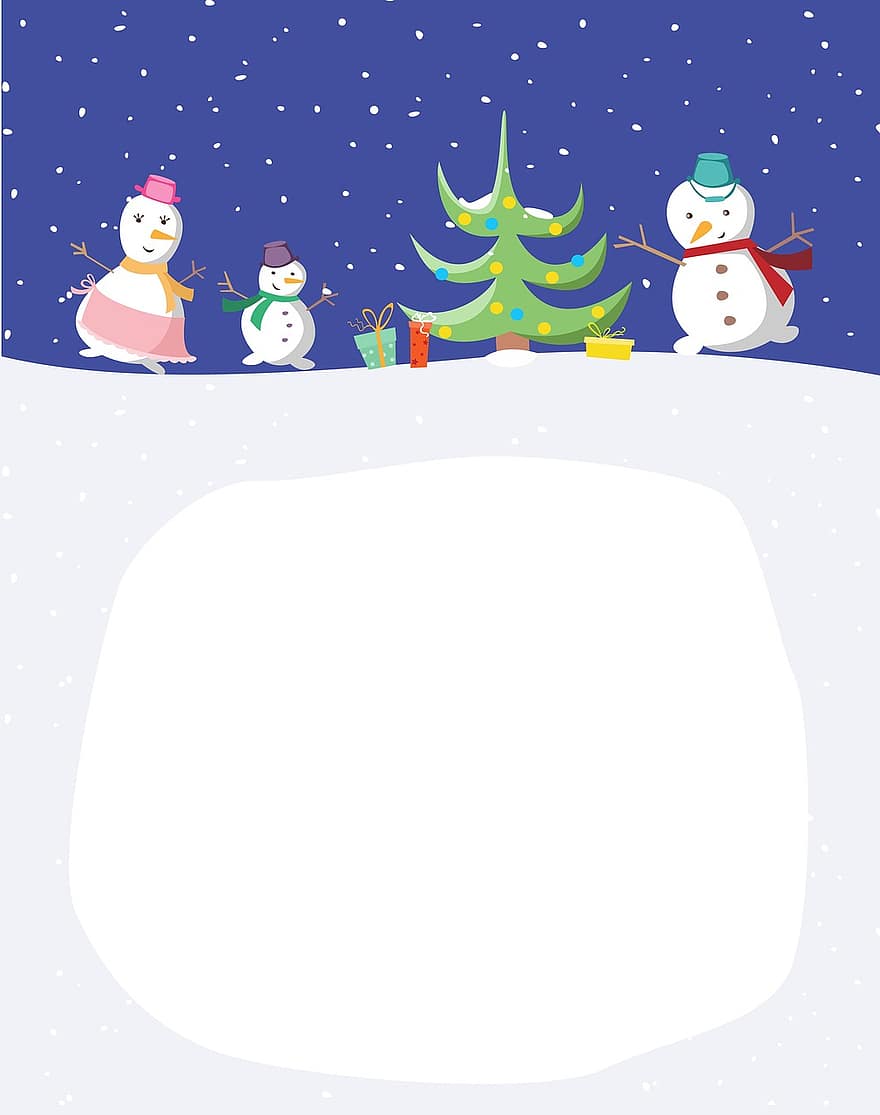 Postcard, Christmas, New Year's Eve, Holiday, Congratulation, Winter, Gift, Christmas Tree, Snow, Christmas Decorations, Beautiful