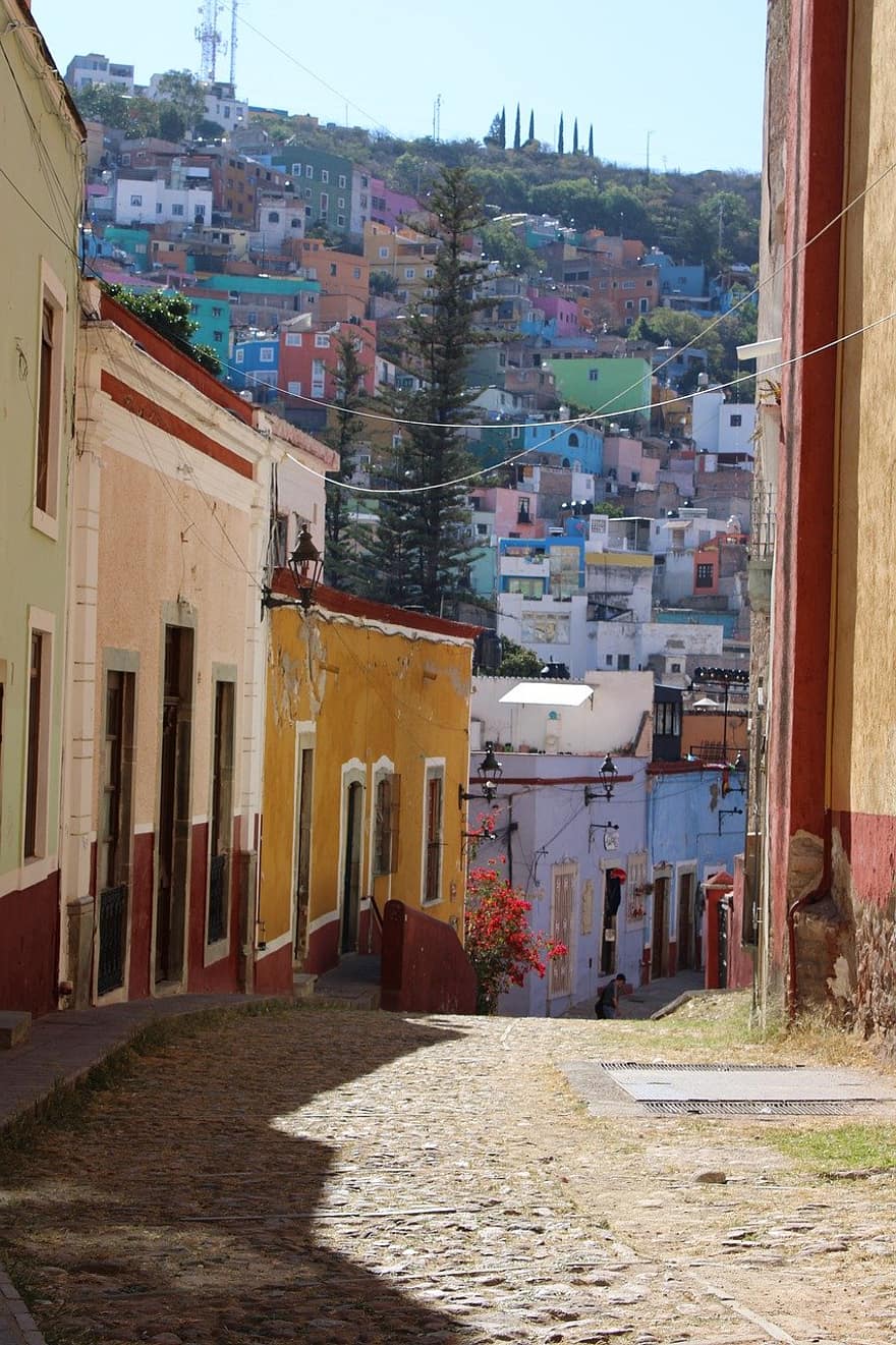 gate, by, morgen, Guanajuato, arkitektur, kulturer, bybildet, bygge eksteriør, berømt sted, kristendom, bygget struktur