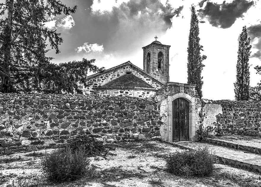 kerk, orthodox, oud, religie, architectuur, gebouw, Christendom, malounta, Cyprus