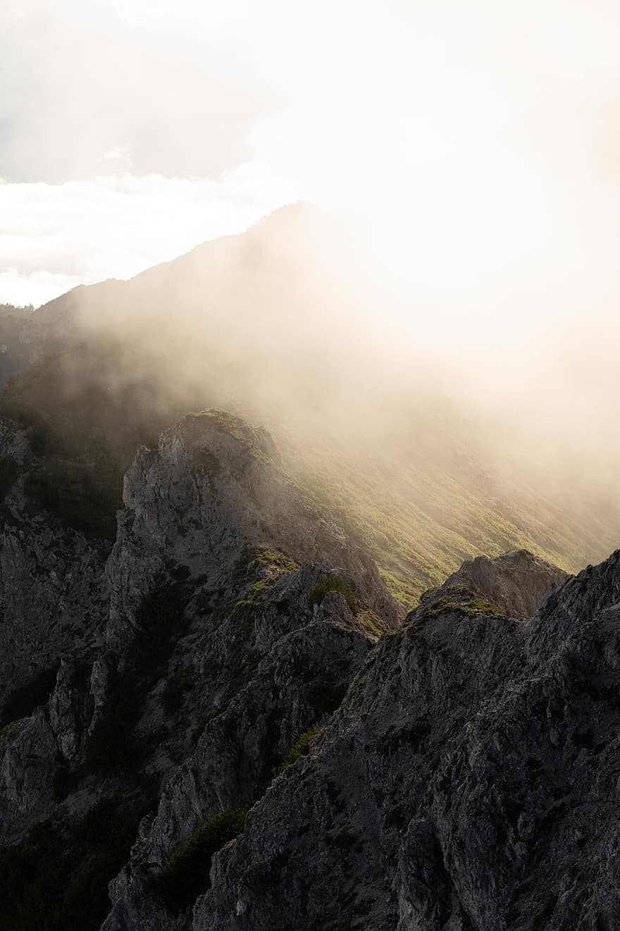 Natur, Nebel, Reise, Erkundung, Alpen, Berge