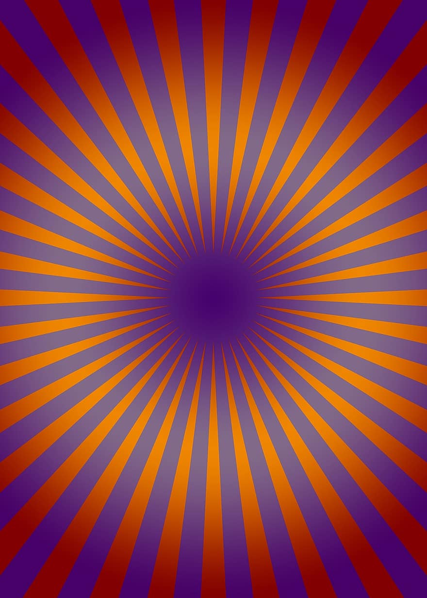 Retro, Circle, Lines, Rays, Orange, Purple, Color