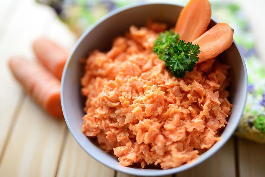 морковь, салат из моркови, питание, здоровый, крупный план, свежесть, здоровое питание, еда, гурман, миска, обед