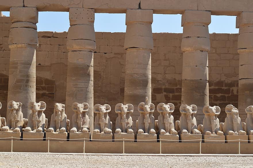 Luxor, colonne, sfinge, Egitto