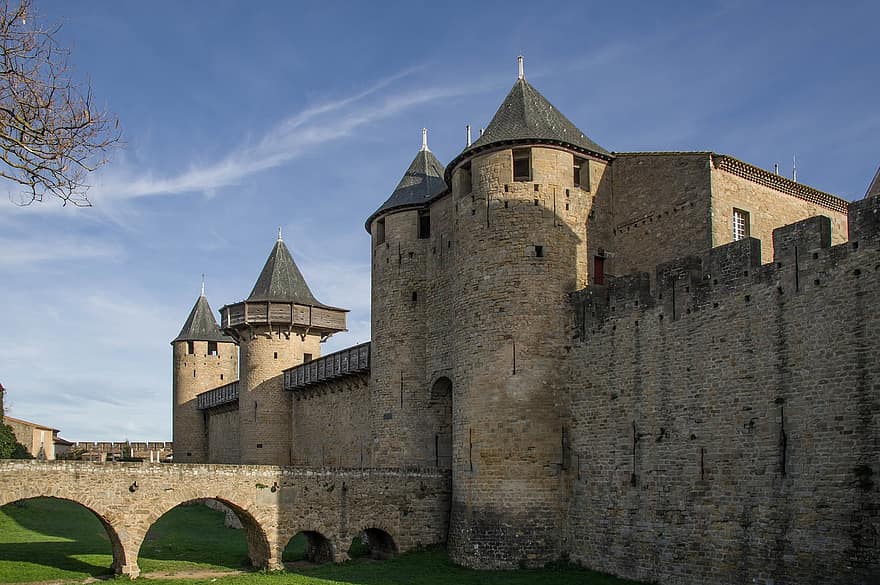 Cité de Carcassonne, kale, mimari, Ortaçağ, tarihi, işaret, turist çekiciliği, carcassonne
